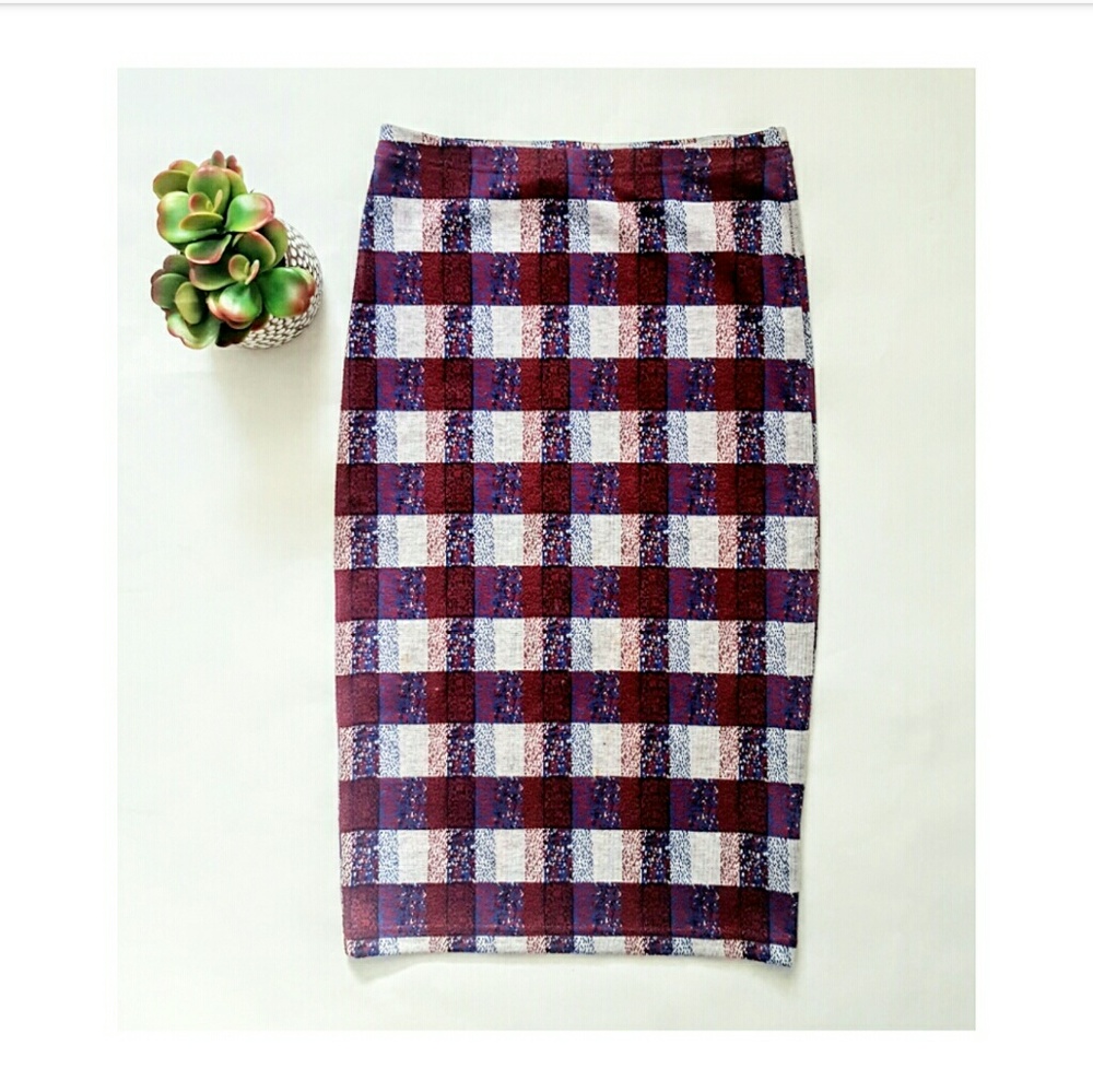 TopShop Tube skirt plaid size 4